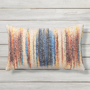 Vertical stripes, abstract, colorful, modern lumbar pillow