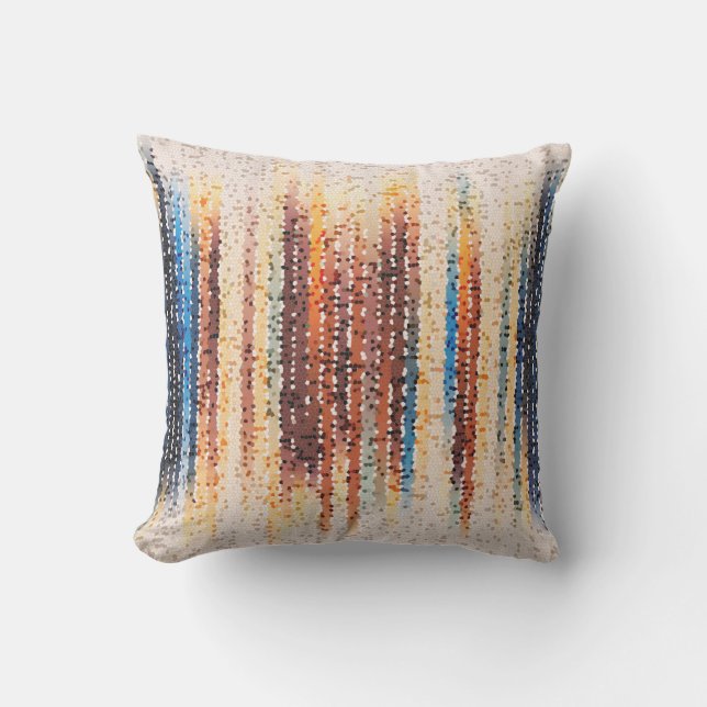 Vertical stripes, abstract, colorful, modern outdoor pillow (Front)