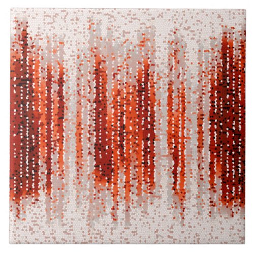 Vertical stripes abstract red grey white ceramic tile