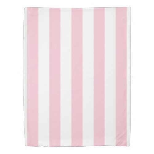 Vertical Stripes Baby Pink And White Striped Duvet