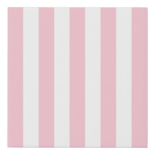 Vertical Stripes Baby Pink And White Striped Faux Canvas Print