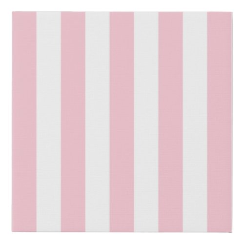 Vertical Stripes Baby Pink And White Striped Faux Canvas Print