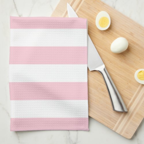 Vertical Stripes Baby Pink And White Striped Kitchen Towel