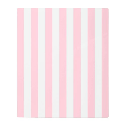 Vertical Stripes Baby Pink And White Striped Metal Print