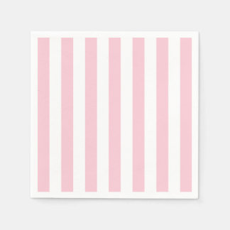 Vertical Stripes Baby Pink And White Striped Napkins