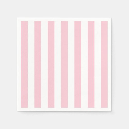 Vertical Stripes Baby Pink And White Striped Napkins