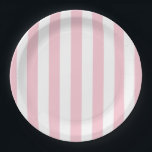 Vertical Stripes Baby Pink And White Striped Paper Plates<br><div class="desc">Vertical Stripes – light pink and white striped pattern.</div>