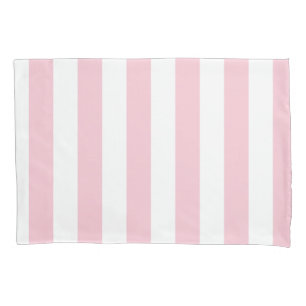 Vertical Stripes Baby Pink And White Striped Pillow Case