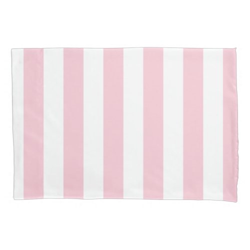 Vertical Stripes Baby Pink And White Striped Pillow Case