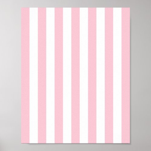Vertical Stripes Baby Pink And White Striped Poster