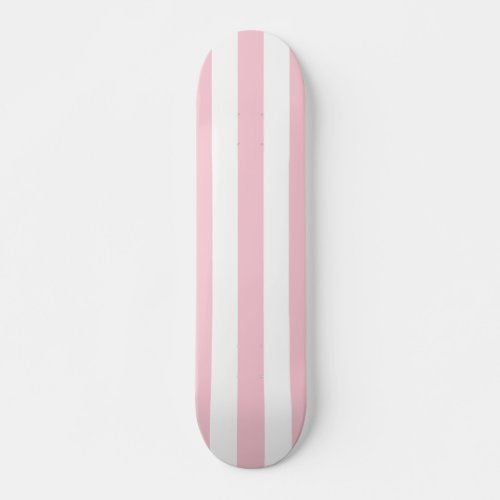 Vertical Stripes Baby Pink And White Striped Skateboard