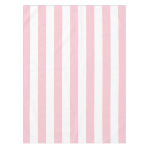 Vertical Stripes Baby Pink And White Striped Tablecloth