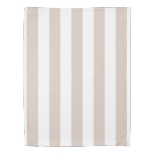 Vertical Stripes Beige And White Striped Duvet Cover