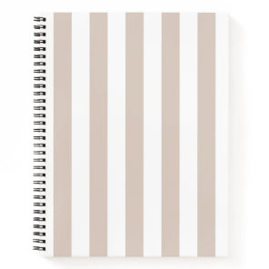 Vertical Stripes Beige And White Striped Notebook