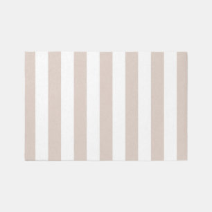 Vertical Stripes Beige And White Striped Rug