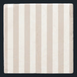 Vertical Stripes Beige And White Striped Stone Coaster<br><div class="desc">Vertical Stripes – beige and white striped pattern.</div>