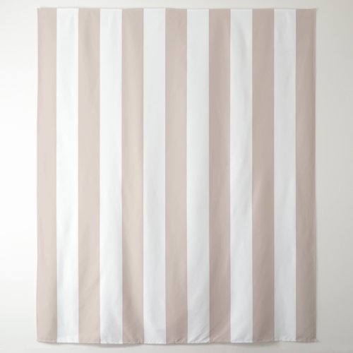 Vertical Stripes Beige And White Striped Tapestry
