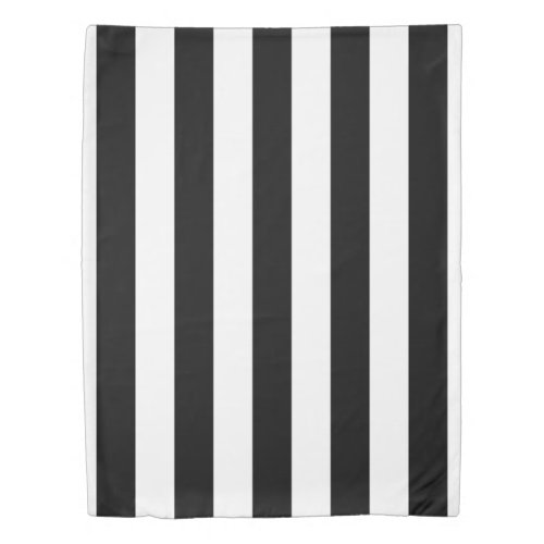 Vertical Stripes Black And White Striped Duvet Cov