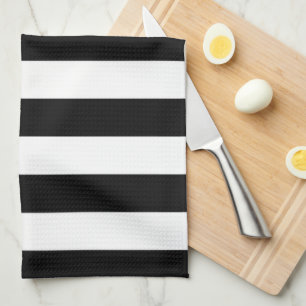 Vertical Stripes Black And White Striped Kitchen Towel