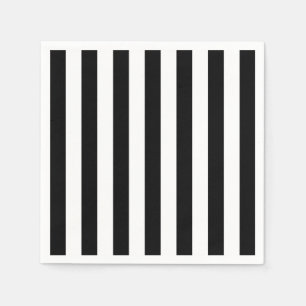 Vertical Stripes Black And White Striped Napkins