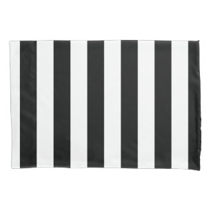 Vertical Stripes Black And White Striped Pillow Case
