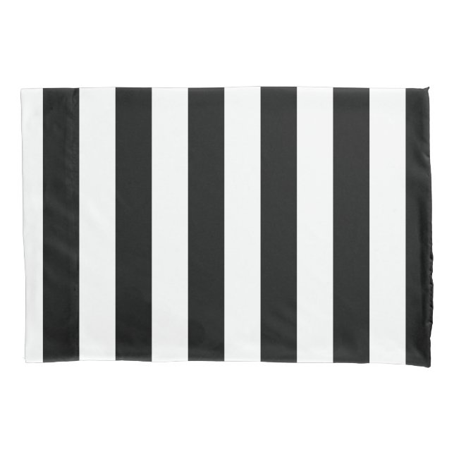 Vertical Stripes Black And White Striped Pillow Case (Front)