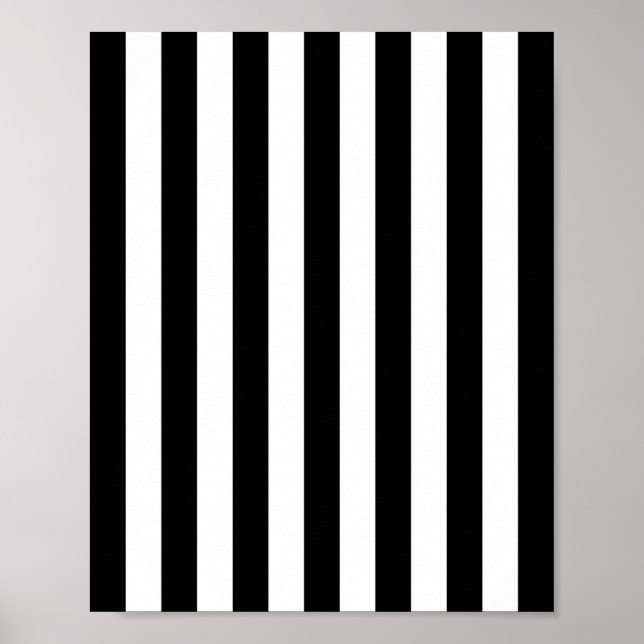 Vertical Stripes Black And White Striped Poster (Front)