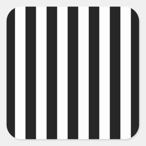 Vertical Stripes Black And White Striped Square Sticker