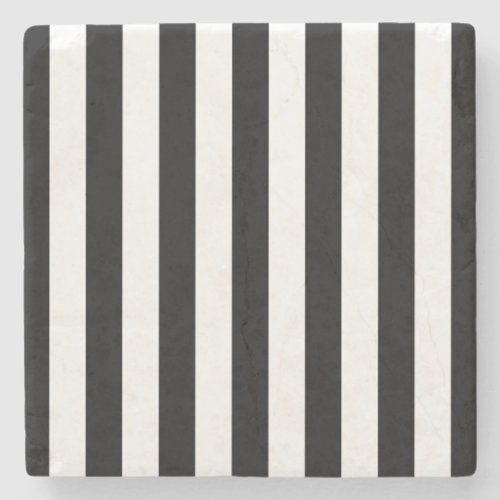 Vertical Stripes Black And White Striped Stone Coaster