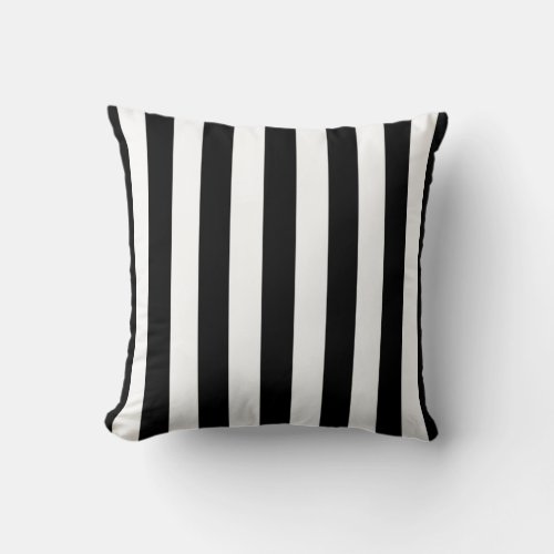 Vertical Stripes Black And White Striped Throw Pillow