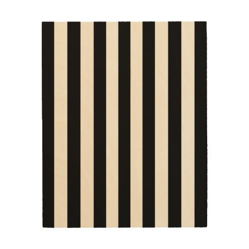 Vertical Stripes Black And White Striped Wood Wall Art