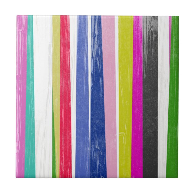 Vertical Stripes Ceramic Tile (Front)