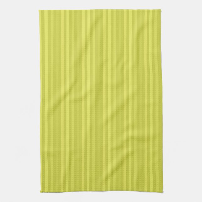 Vertical Stripes Chartreuse Yellow Pattern Kitchen Towel (Vertical)