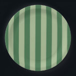 Vertical Stripes Forest Green Striped Paper Plates<br><div class="desc">Vertical Stripes – green and sage green striped pattern.</div>