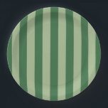 Vertical Stripes Forest Green Striped Paper Plates<br><div class="desc">Vertical Stripes – green and sage green striped pattern.</div>
