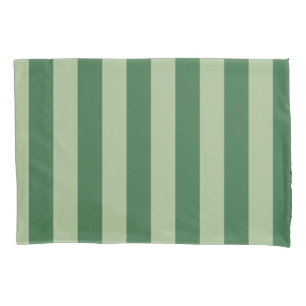 Vertical Stripes Forest Green Striped Pillow Case