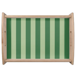 Vertical Stripes Forest Green Striped Serving Tray