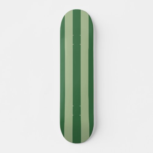 Vertical Stripes Forest Green Striped Skateboard