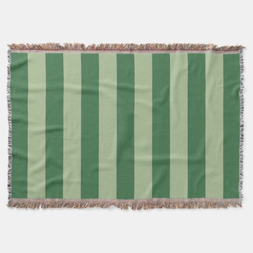 Vertical Stripes Forest Green Striped Throw Blanket