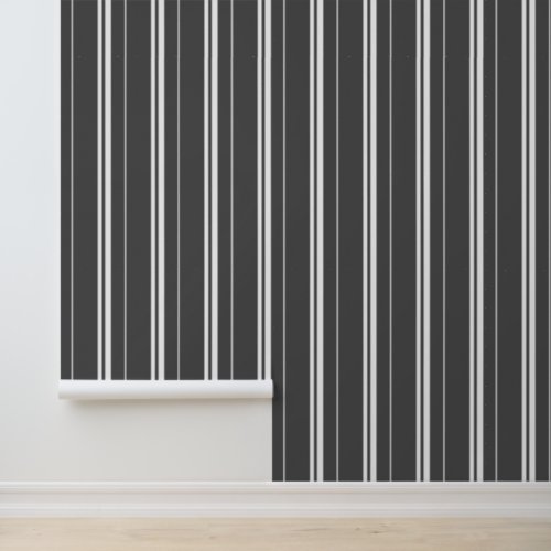 Vertical Stripes Gray and White Wallpaper