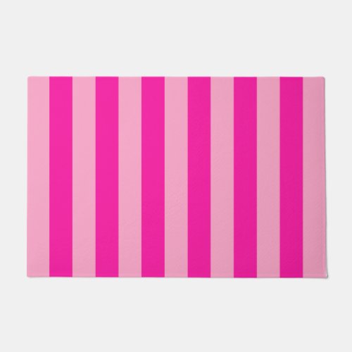 Vertical Stripes Hot Pink Doormat