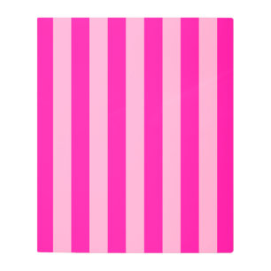 Vertical Stripes Hot Pink Metal Print
