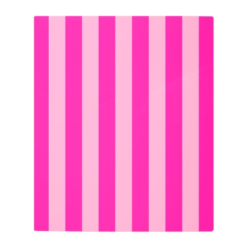 Vertical Stripes Hot Pink Metal Print
