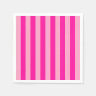 Vertical Stripes Hot Pink Napkins