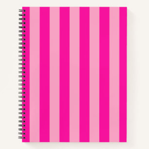 Vertical Stripes Hot Pink Notebook