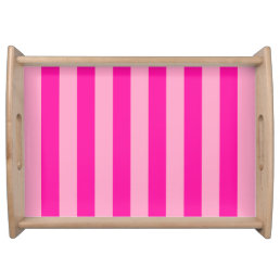 Vertical Stripes Hot Pink Serving Tray