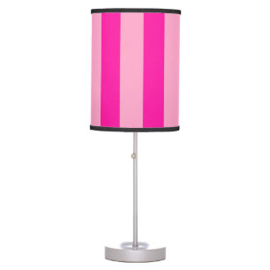 Vertical Stripes Hot Pink Table Lamp