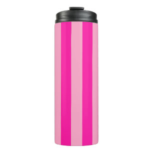 Vertical Stripes Hot Pink Thermal Tumbler