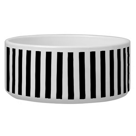 Vertical Stripes In Black And White Bowl