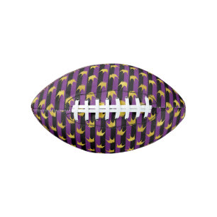 Vertical Stripes Mardi Gras Party Golden Crown Football